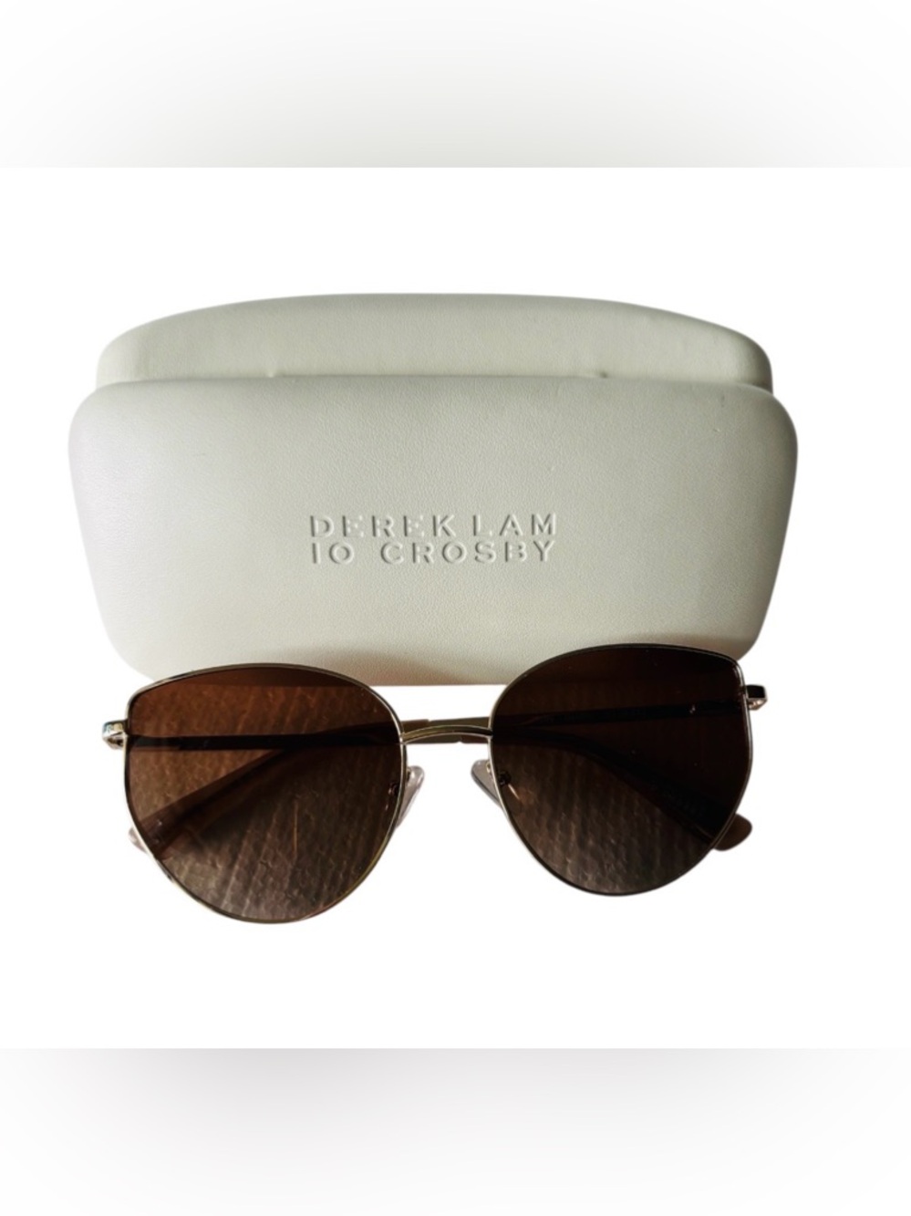 NWT Derek Lam 10 Crosby Gold Frame Sunglasses with Brown Lenses. Brand new.